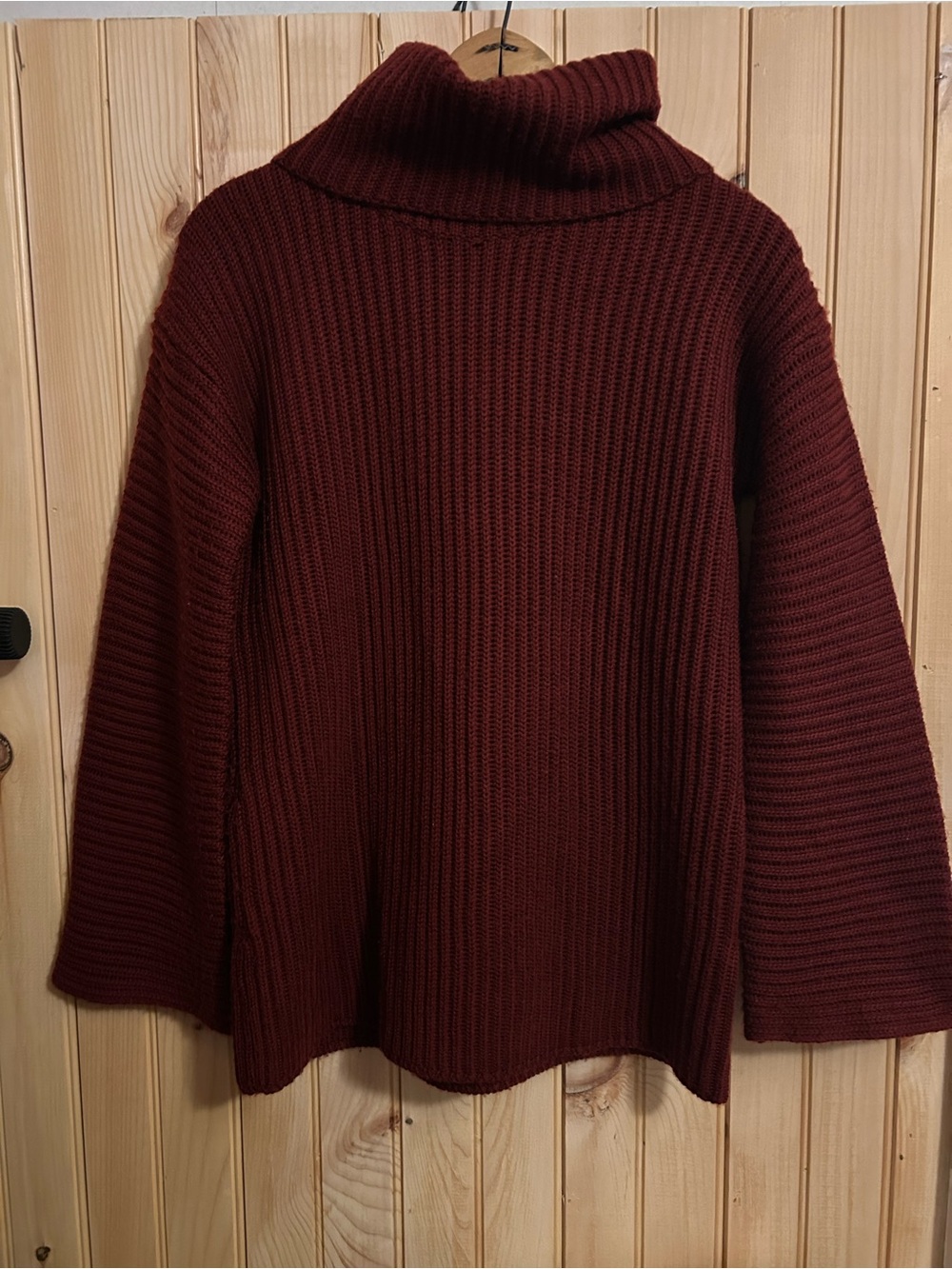 J.Crew 100% Wool Burgundy Ribbed Turtleneck Sweater S